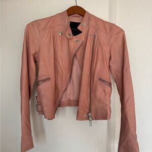 Club Monaco Blush Leather Jacket
